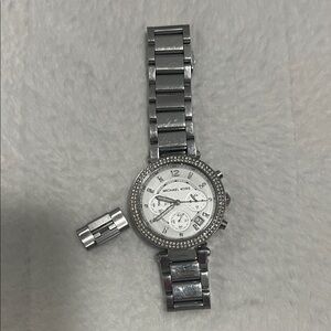 Michael Kors Silver Crystal Chronograph Watch